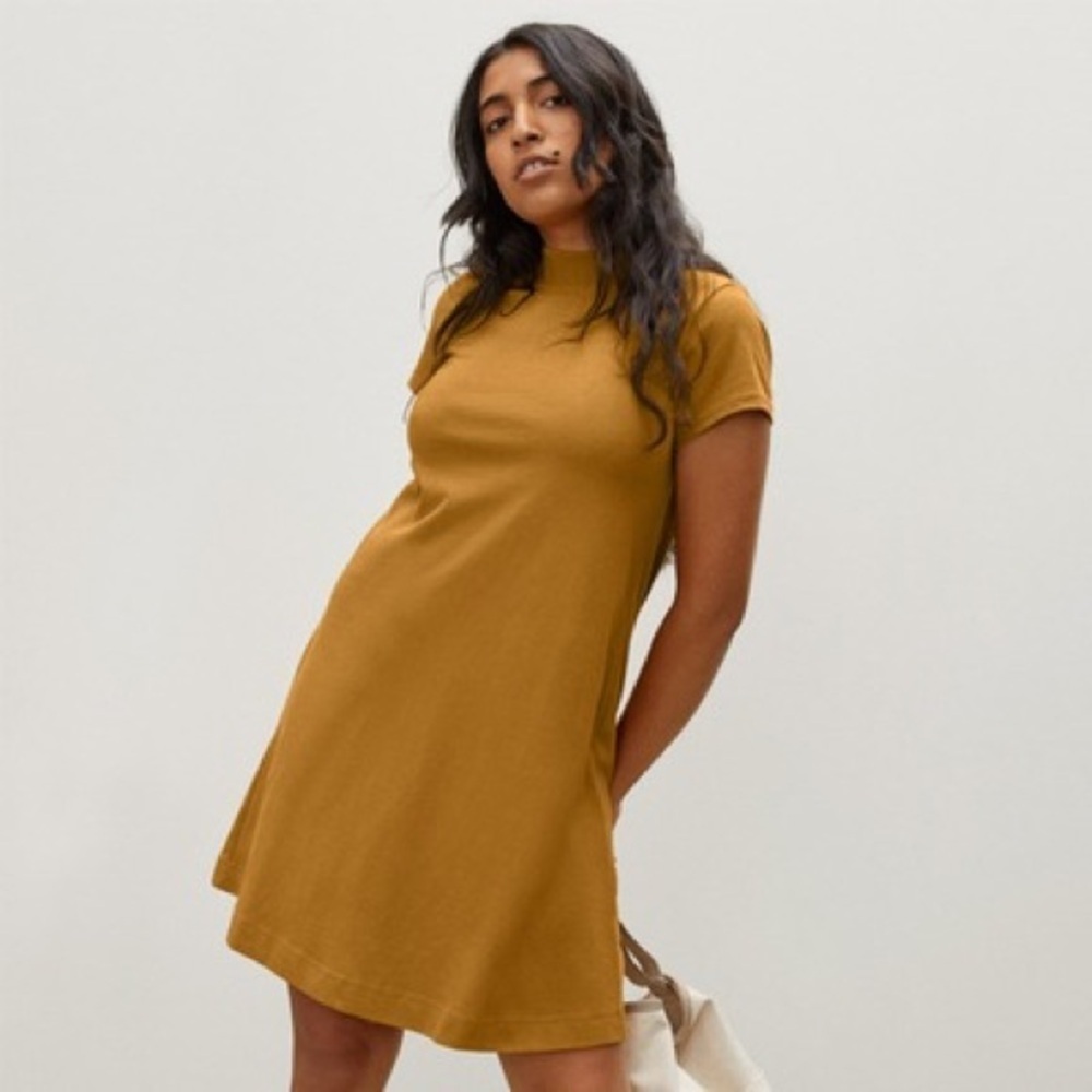 Everlane‎ Everyone Weekend swing dress dress XXS mustard gold color